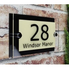 House Number Plaques Glass Effect Acrylic Signs Door Plates Name Wall Display   192533516317